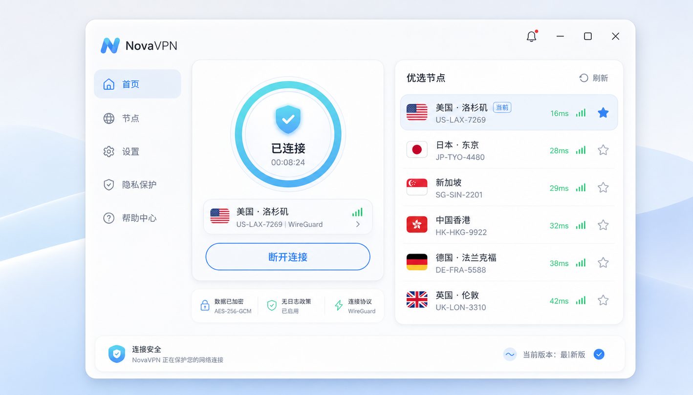 NovaVPN数据结构与网络拓扑主视觉